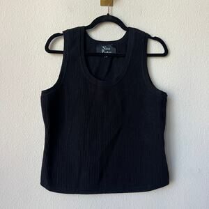 Nina Parker Black Ribbed Knit Tank Top Size 1X